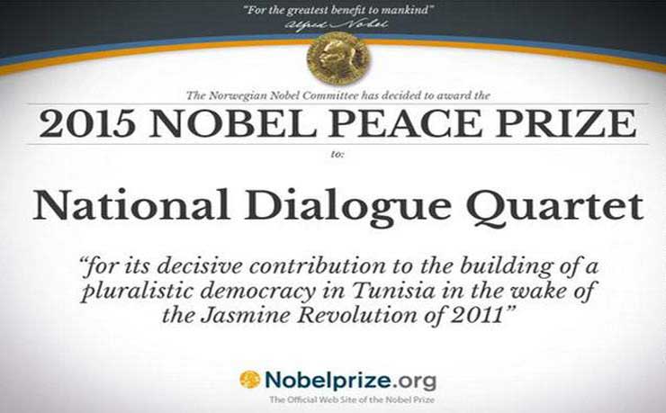 Tunisian National Dialogue Quartet wins nobel peace prize