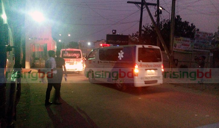 Two ambulances at Kashimpur jail