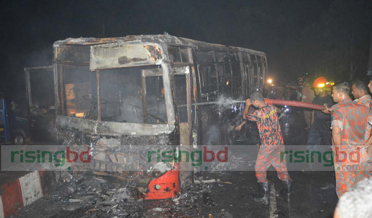 30 passengers survive bus fire in Rangpur