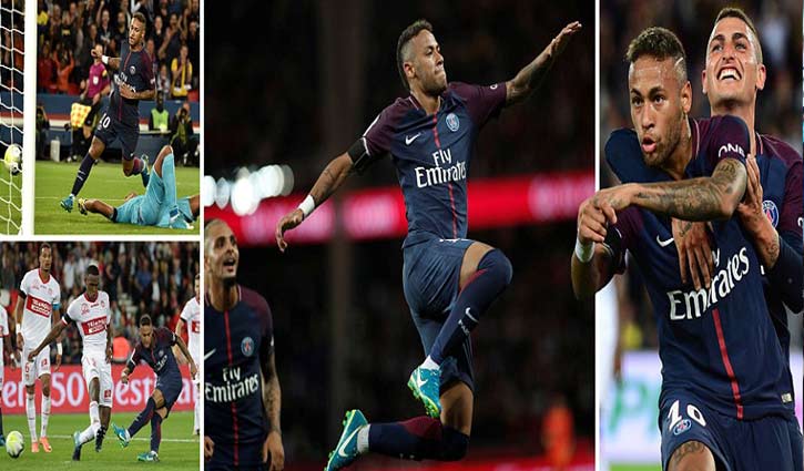 Neymar scores twice on home debut as PSG go top