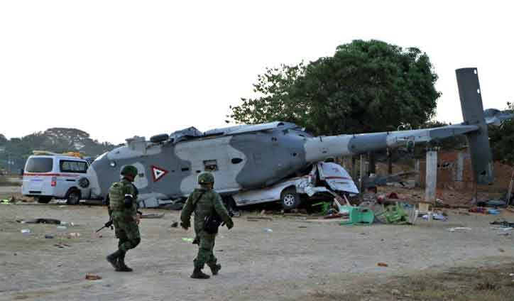 Helicopter crash in quake zone kills 14