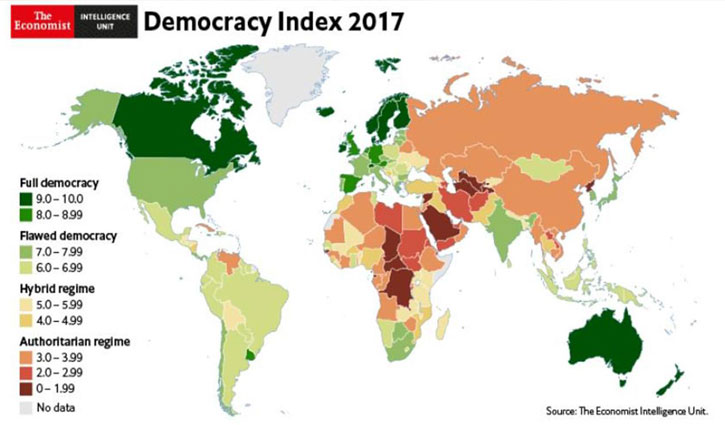EIU Democracy Index-2017: Bangladesh’s score drops
