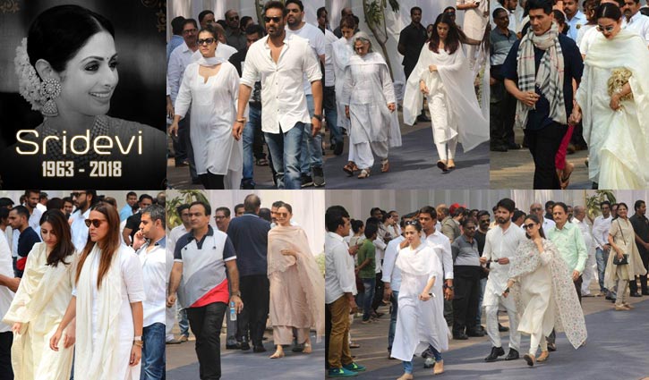 Celebrities pay last respects to Sridevi