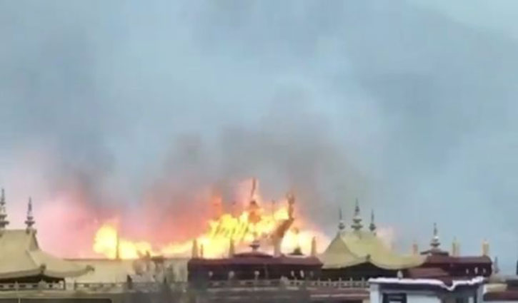 Fire at Tibet’s old shrine