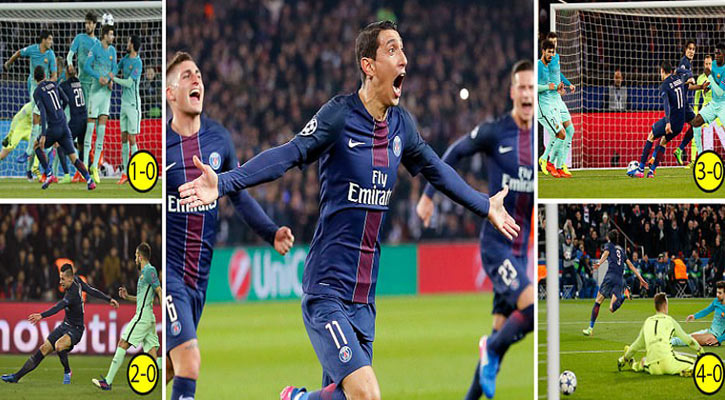 Di María strikes twice as PSG dismantle Barcelona 