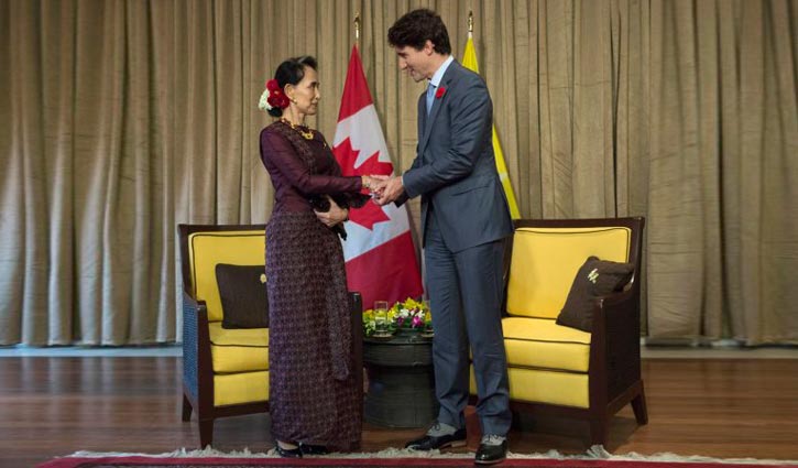Canadian PM exerts pressure on Suu Kyi over Rohingya crisis