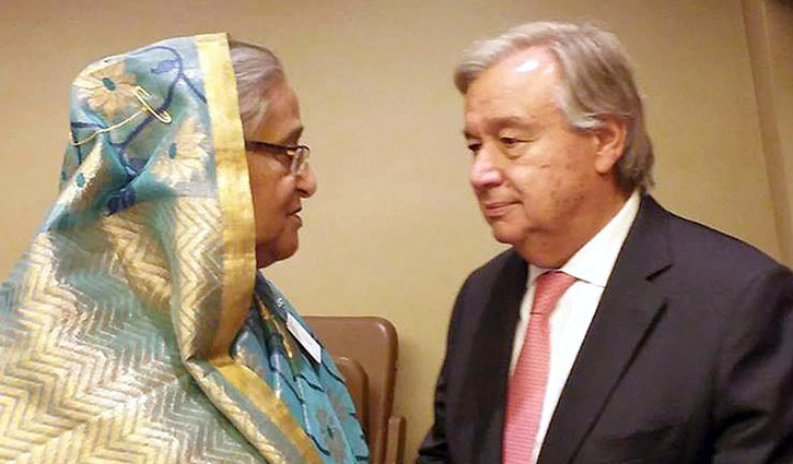Rohingya crisis: UN chief Guterres phones Sheikh Hasina