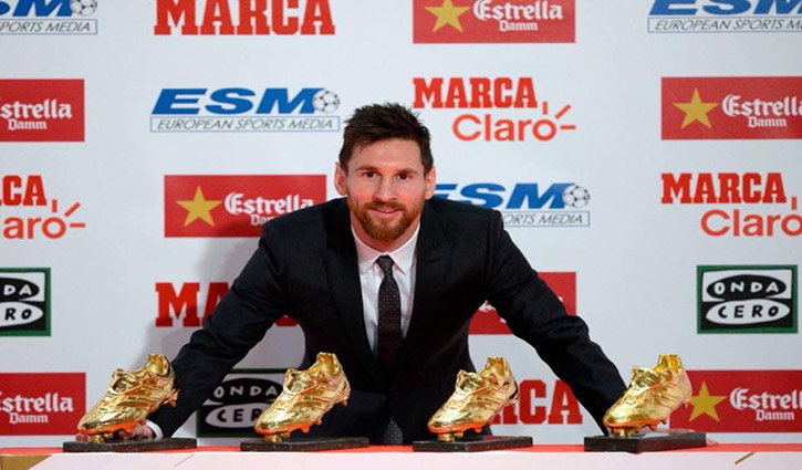 Lionel Messi claims fourth Golden Shoe award