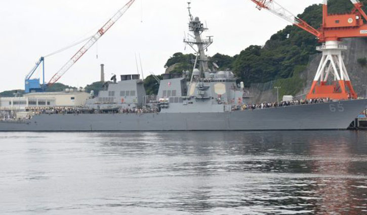 US warship collides with Japanese tug