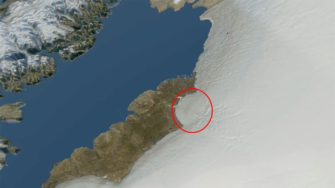 Greenland ice sheet hides huge impact crater