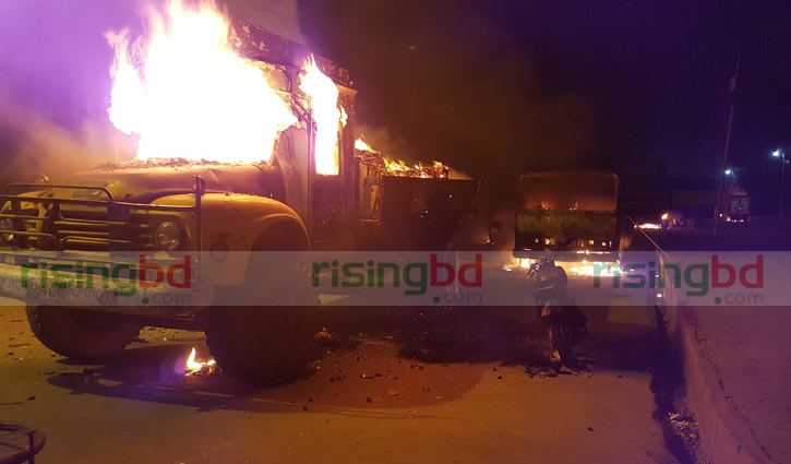 Truck kills garment worker, 14 vehicles torched