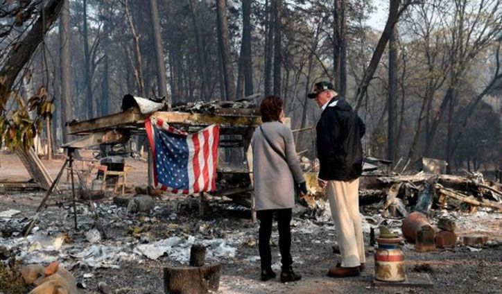 Trump tours California's wildfire damage