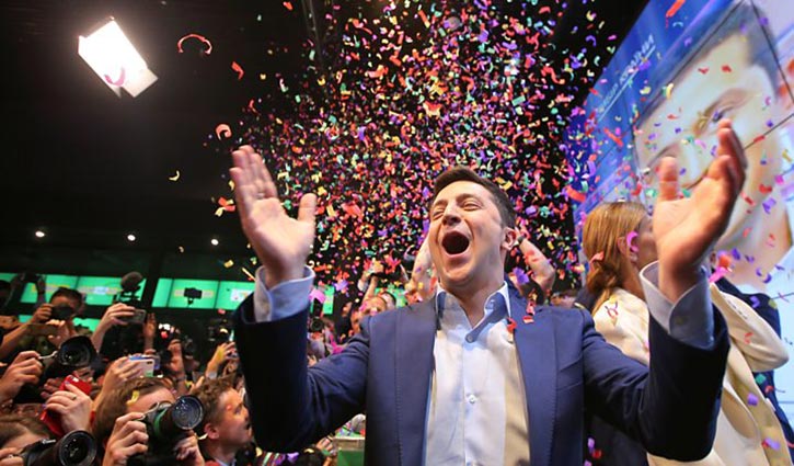 Comedian Zelensky wins Ukraine election