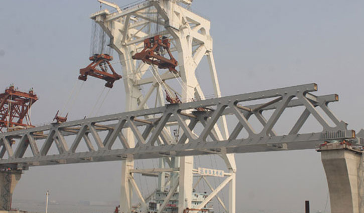 2.7 km of Padma Bridge visible as 18th span installed