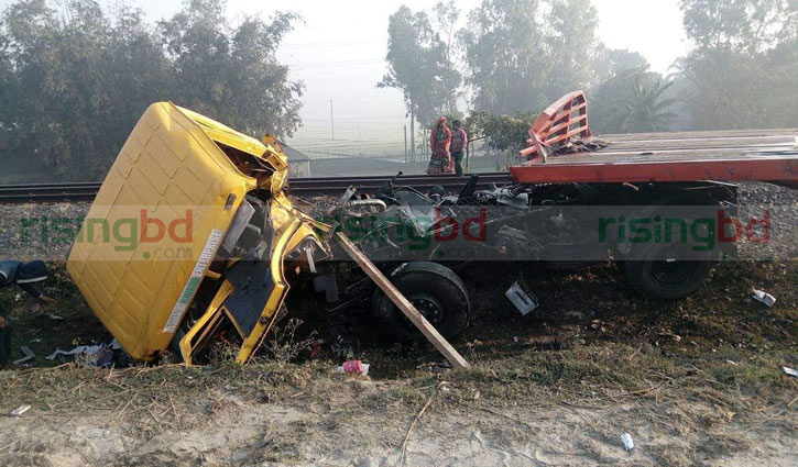 Crash with train kills truck driver in Tangail