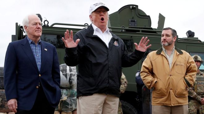 Trump visits border amid US shutdown wall row