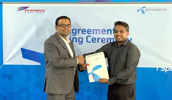 US-Bangla Airlines, Grameenphone launch joint partnership