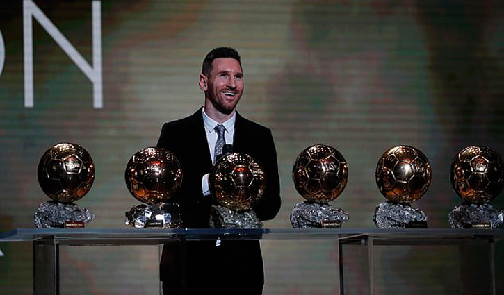 Messi secures record sixth Ballon d'Or