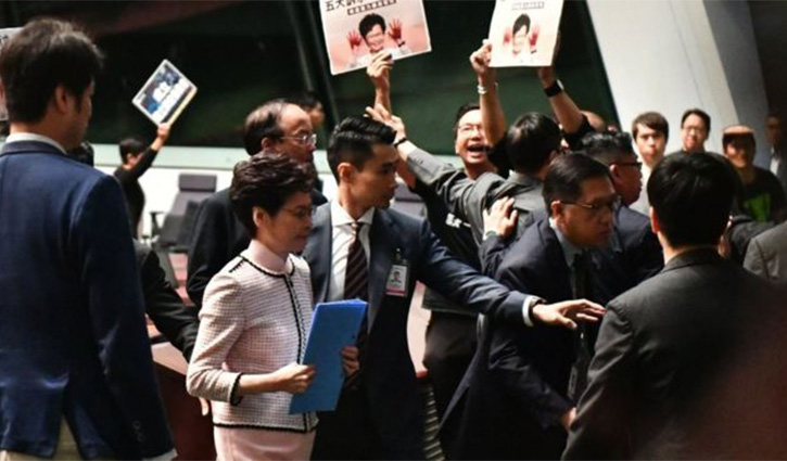 Chaos as Hong Kong ‘state of the union’ disrupted