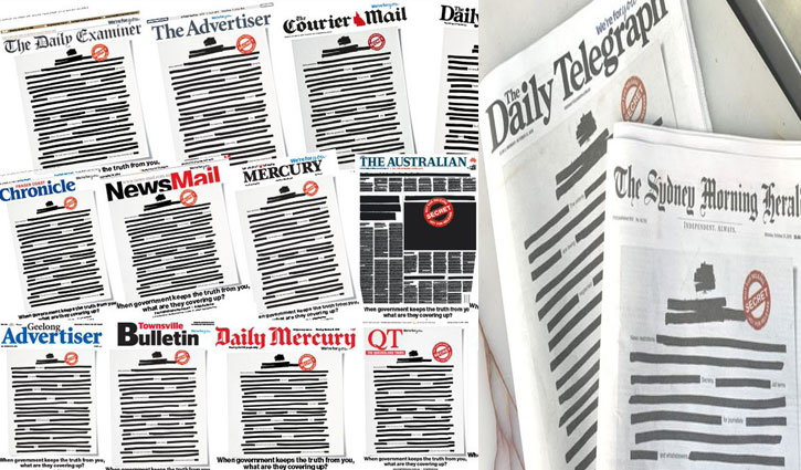 Australian papers go black to protest against media restrictions