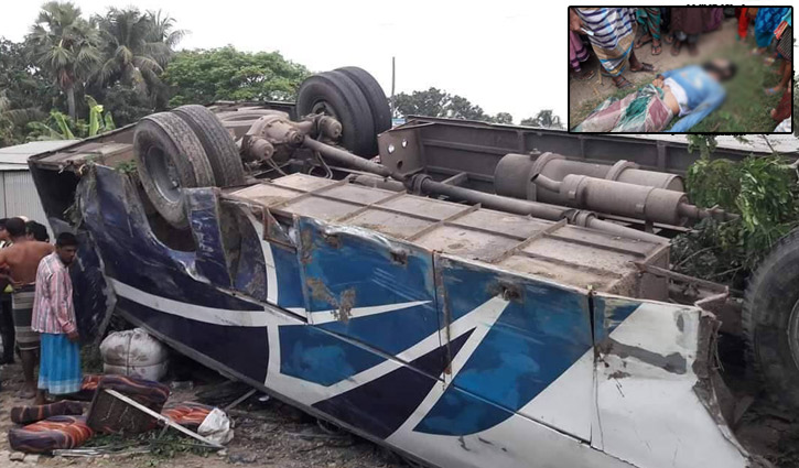 One killed as bus overturns in Dhamrai