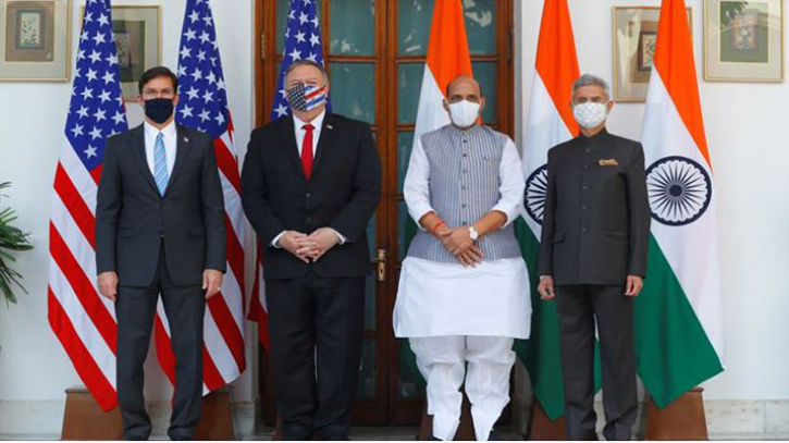 US stands with India to deal with China threat