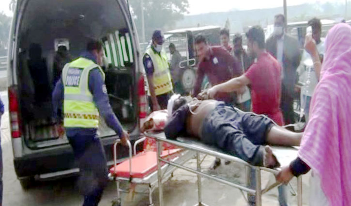Two killed as ambulance turns turtle in Madaripur
