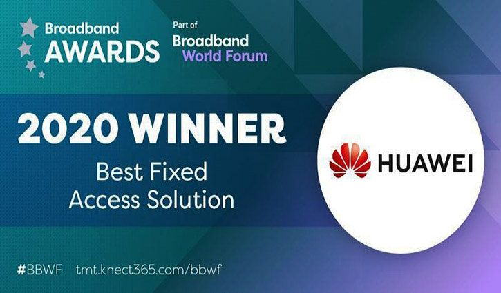 Huawei achieved best fixed access solution at BBWF 2020