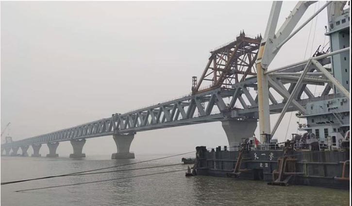 39th span of Padma Bridge installed, 5,850 meters become visible