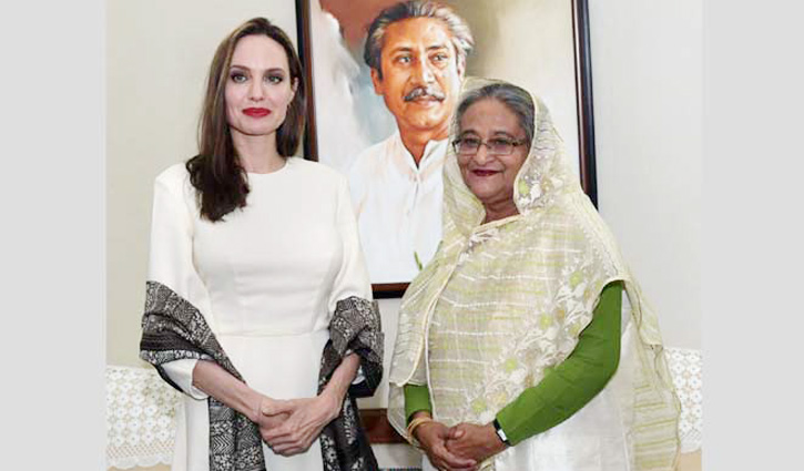 Angelina Jolie lauds Sheikh Hasina