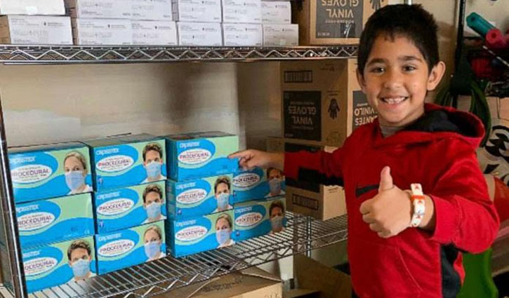  7-year-old donates 6,000 masks, gloves and caps