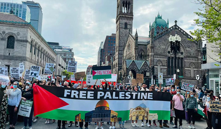 Protests held in Boston against Israeli attack on Gaza