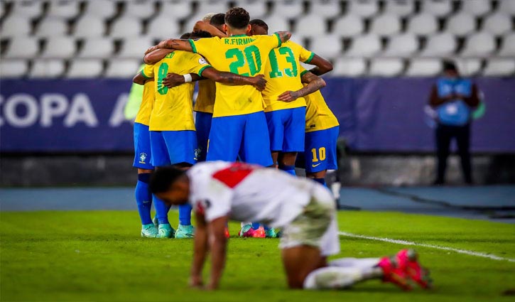 Brazil beat Peru with Neymar, Sandro goals