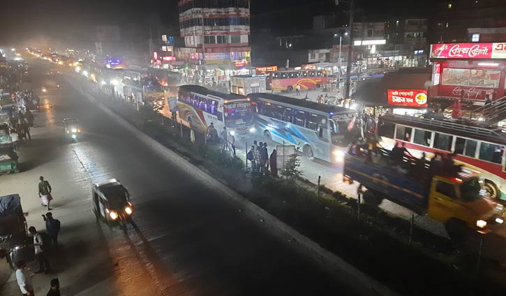 ঢাকা-টাঙ্গাইল-বঙ্গবন্ধু সেতু মহাসড়কে ৪০ কিলোমিটার যানজট