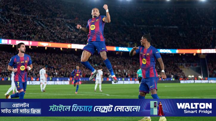 রাফিনিয়ার রকেট শো: ওসাসুনাকে উড়িয়ে ব্যবধান বাড়ালো বার্সা