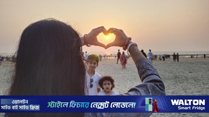 শেষ বিকেলে মুখরিত সৈকত, ডুবল ২০২৫ সালের সূর্য
