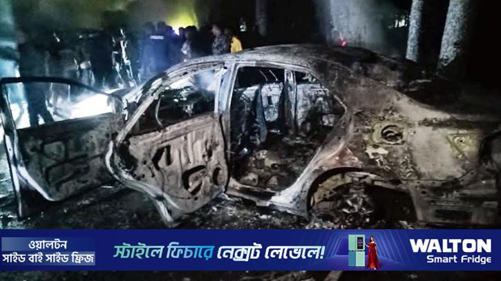 মাদারীপুরে প্রাইভেটকারের ধাক্কায় শিশুর মৃত্যু, গাড়িতে আগুন জনতার