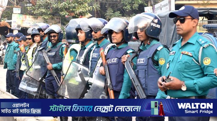 রাজশাহীর ১১ পয়েন্টে পুলিশের ফোর্স মোবিলাইজেশন ড্রিল