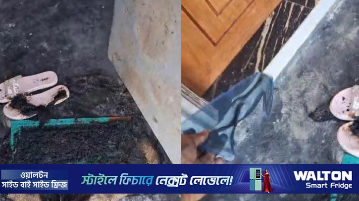 নেত্রকোণায় এনসিপি নেতার বাড়ির গেটে অগ্নিসংযোগ