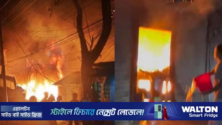 লোহাগড়ার লাহুড়িয়া বাজারে অগ্নিকাণ্ড
