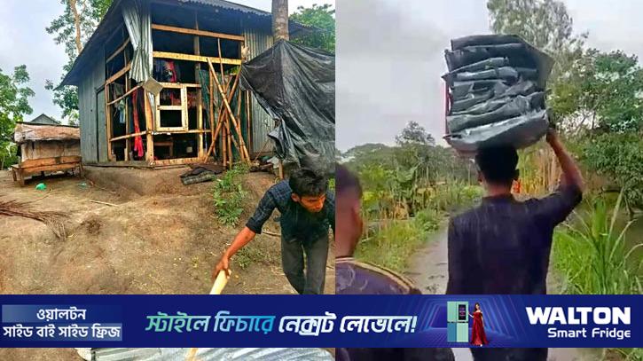 মাদকের টাকা জোগাড় করতে ঘরের টিন খুলে বিক্রির চেষ্টা