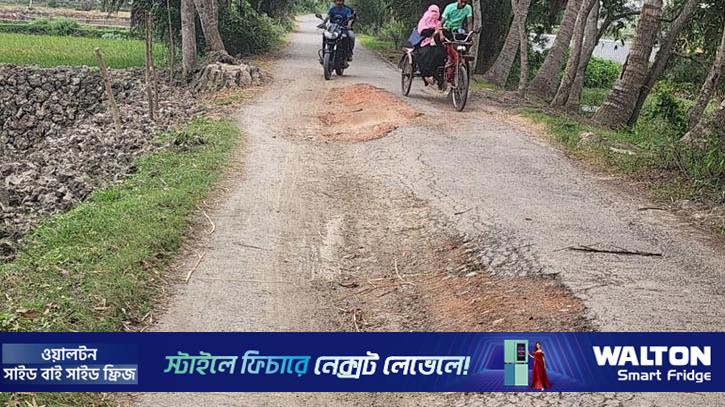দুই বছরেই বেহাল ১১ কোটি টাকার সড়ক 