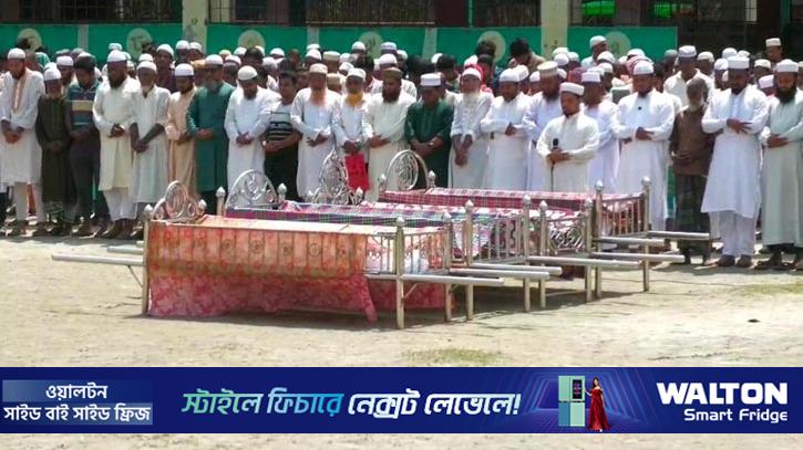 গ্যাস লাইন লিকেজ বিস্ফোরণে নিহত ৪ জনের মরদেহ বাউফলে দাফন