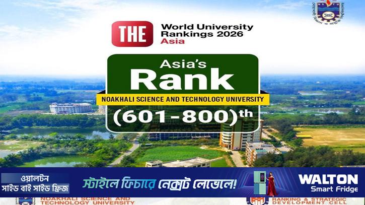 এশিয়া র‌্যাঙ্কিংয়ে নোবিপ্রবি ৬০১-৮০০ ব্যান্ডে