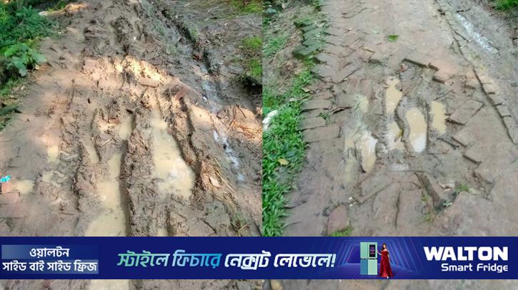 পাকুরিয়ার প্রধান সড়কে দুর্ভোগ যেন নিত্যসঙ্গী