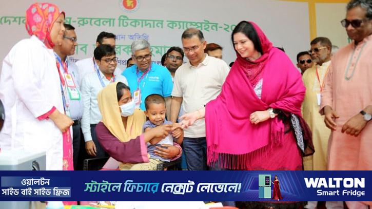বগুড়ায় হাম-রুবেলা টিকাদান ক্যাম্পেইন উদ্বোধন করলেন প্রধানমন্ত্রী