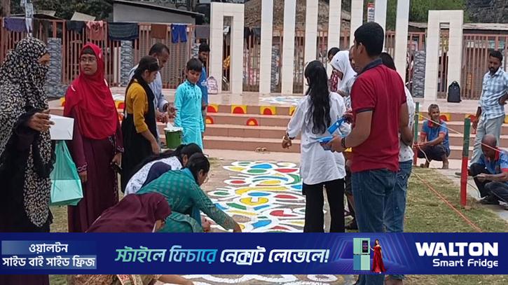 গোপালগঞ্জে আল্পনা ও গ্রাফিতিতে ভাষা আন্দোলনের ইতিহাস