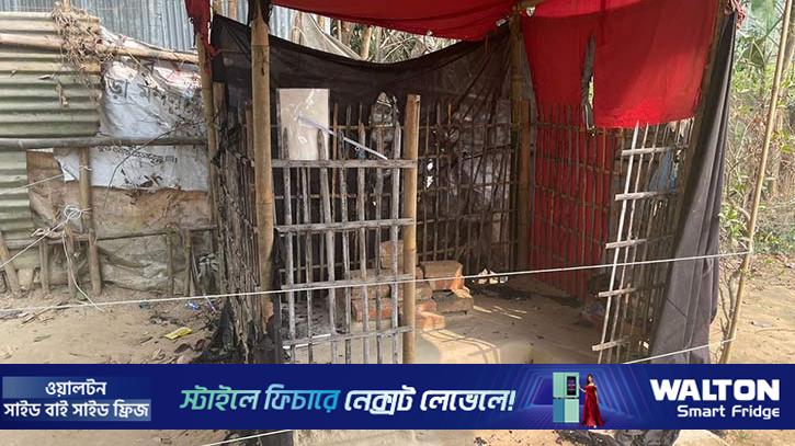 সিলেটে তারাপুর চা বাগানে মন্দিরে আগুন