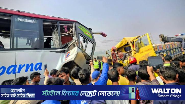 ভাঙ্গায় বাস-ট্রাক মুখোমুখি সংঘর্ষে নিহত ২, আহত ১৮