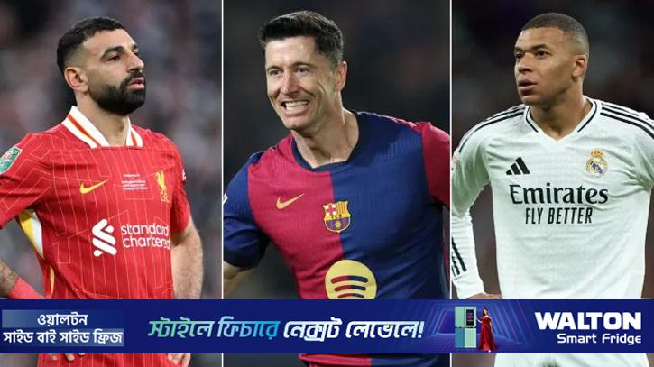 মেসির পাশে লেভানদোভস্কি, রোনালদোকে ছাড়ালেন এমবাপ্পে